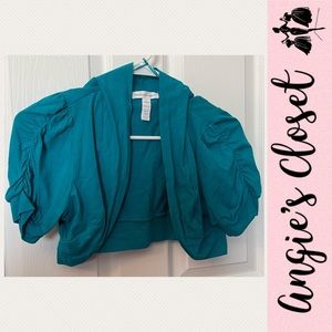 Short sleeve shrug - ruched sleeves